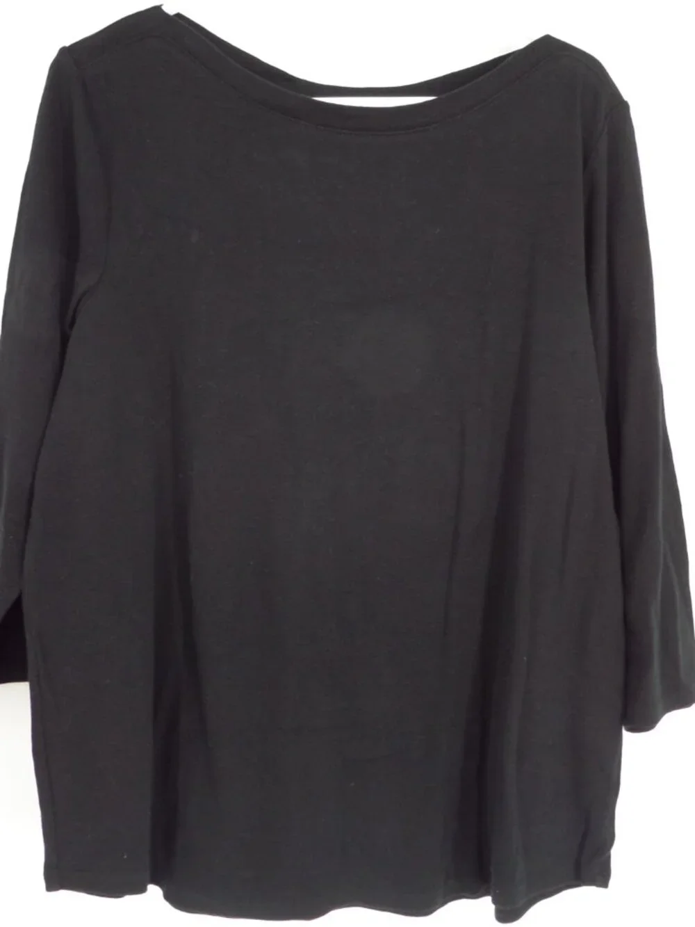 Chico's Women's Ultimate Tee 3/4 Sleeve Boat Neck Fall Black Top Size 3 US XL
